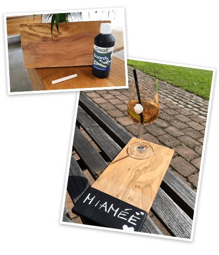 Holzbrett mit Tafelfarbe